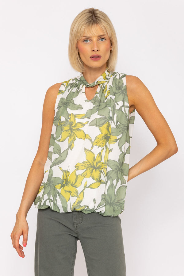 Carraig Donn Knot Neck Halter Top in Khaki Print