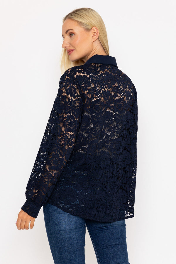 Carraig Donn Lace Shirt in Navy