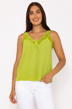 Carraig Donn Lace Trim Cami in Green