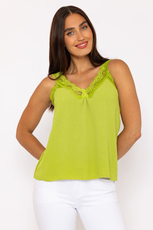Carraig Donn Lace Trim Cami in Green
