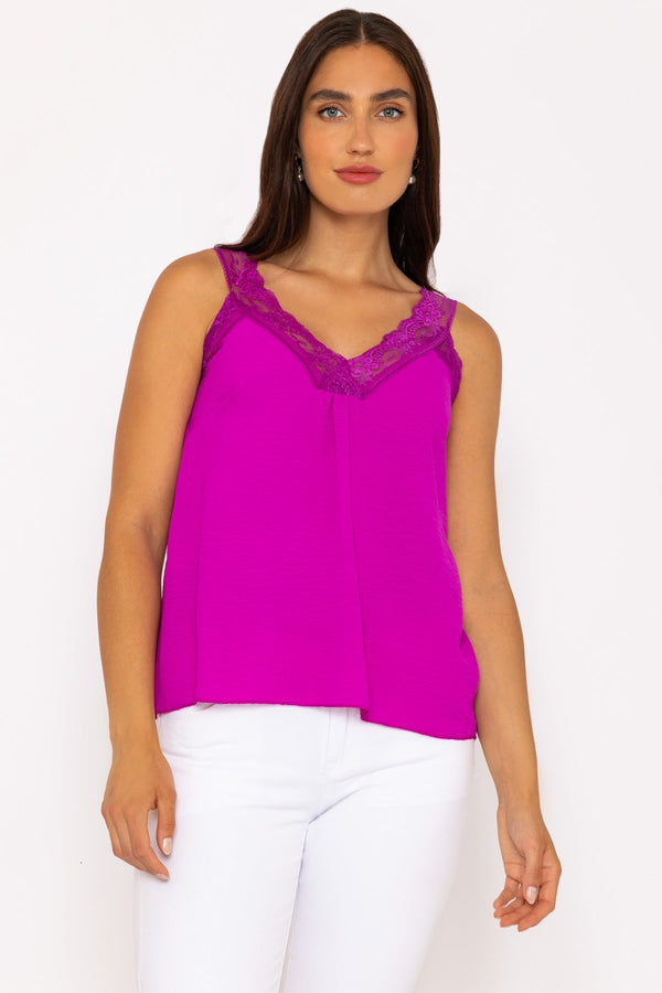 Carraig Donn Lace Trim Cami in Pink