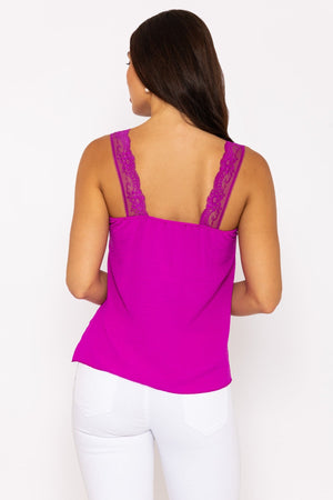 Carraig Donn Lace Trim Cami in Pink