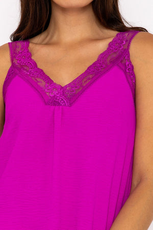 Carraig Donn Lace Trim Cami in Pink