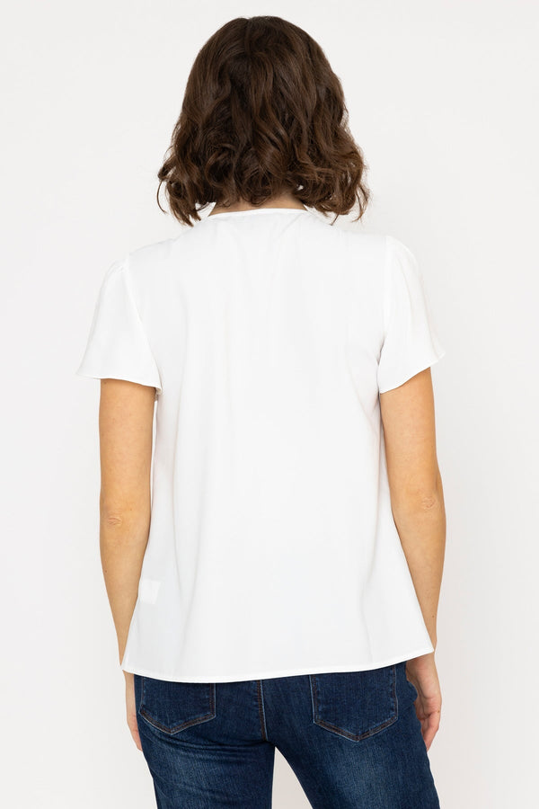 Carraig Donn Lace V-Neck Top in Ivory