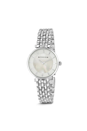 Carraig Donn Ladies Silverplated Watch White Face