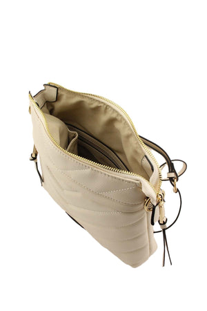Carraig Donn Laja Quilted Crossbody Bag in Beige