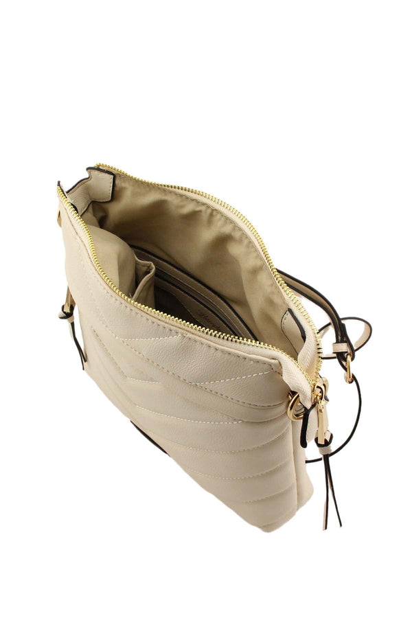 Carraig Donn Laja Quilted Crossbody Bag in Beige