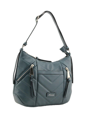 Carraig Donn Laja Quilted Shoulder Bag in Navy
