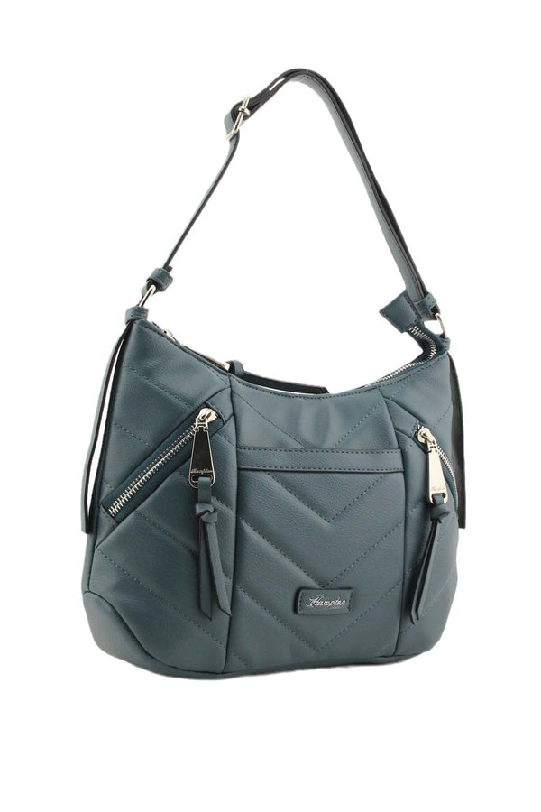 Carraig Donn Laja Quilted Shoulder Bag in Navy