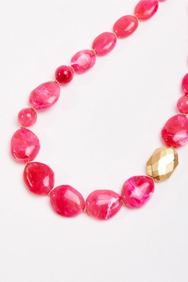 Carraig Donn Large Beaded Fuchsia Pink Necklace