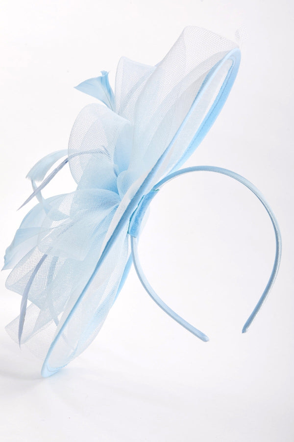 Carraig Donn Large Blue Fascinator with Floral Bow