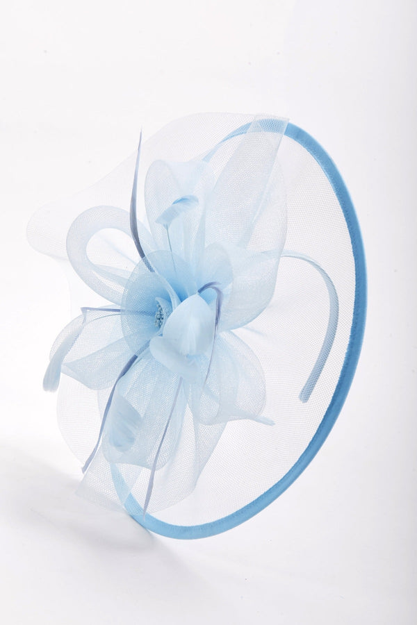 Carraig Donn Large Blue Fascinator with Floral Bow