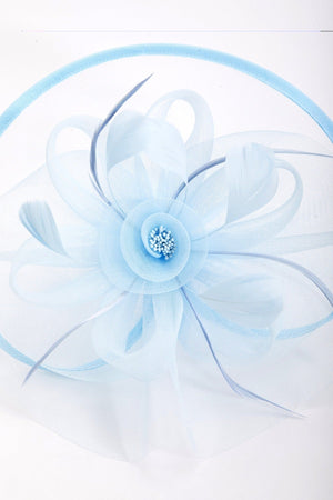 Carraig Donn Large Blue Fascinator with Floral Bow
