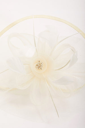 Carraig Donn Large Cream Fascinator with Floral Bow
