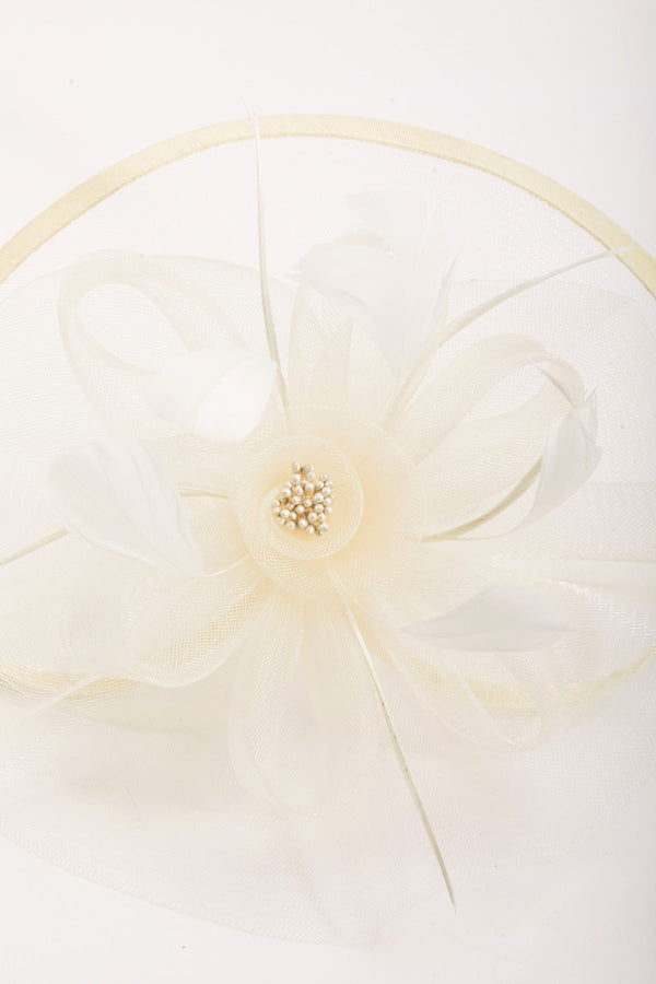 Carraig Donn Large Cream Fascinator with Floral Bow
