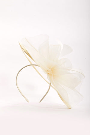 Carraig Donn Large Cream Fascinator with Floral Bow
