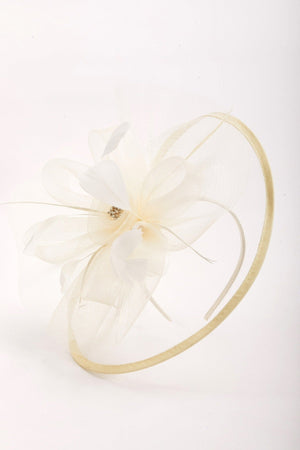 Carraig Donn Large Cream Fascinator with Floral Bow