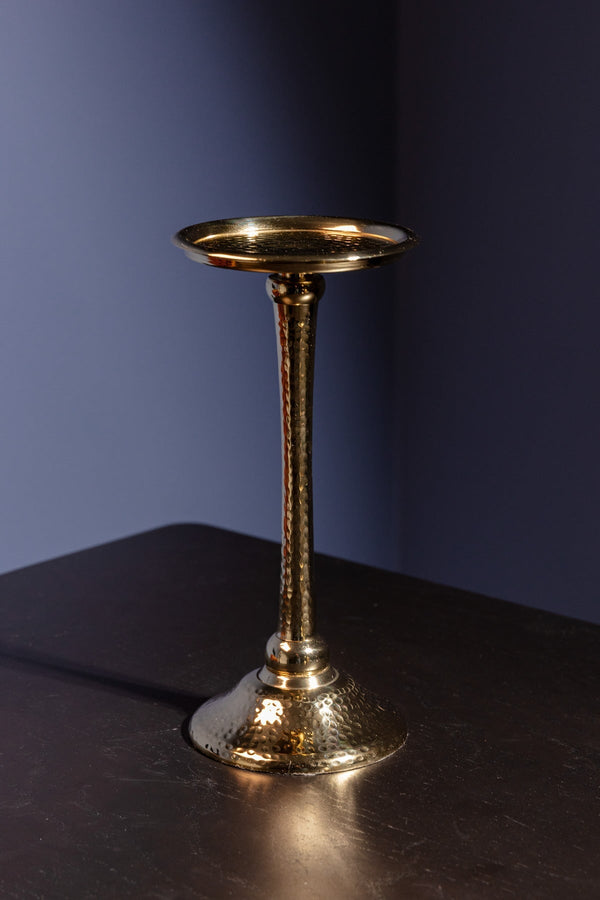 Carraig Donn Large Gold Pillar Candle Holder