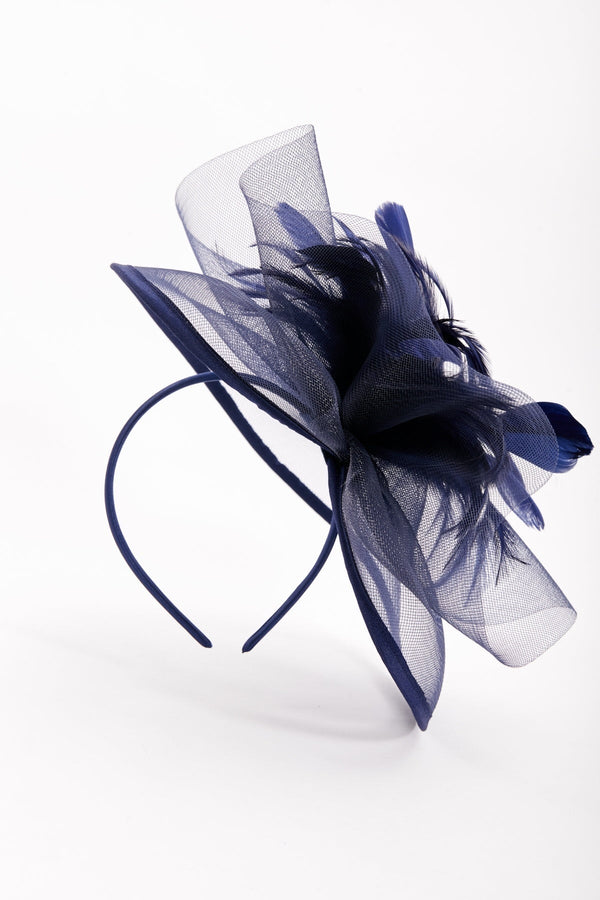 Carraig Donn Large Navy Fascinator with Feather