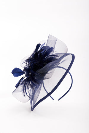 Carraig Donn Large Navy Fascinator with Feather