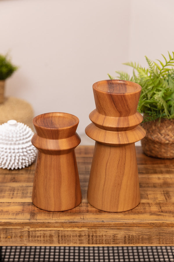 Carraig Donn Large Wood Candle Holder