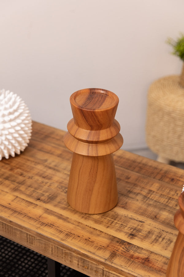 Carraig Donn Large Wood Candle Holder