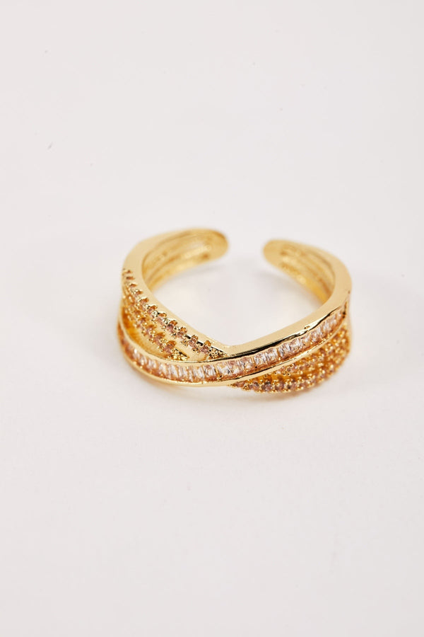 Carraig Donn Layered Pave Gold Ring
