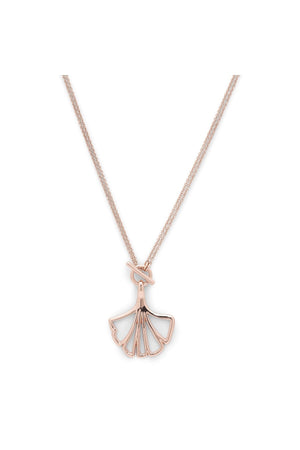 Carraig Donn Leaf Necklace in Rose Gold