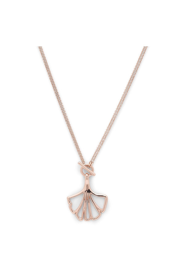 Carraig Donn Leaf Necklace in Rose Gold