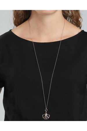 Carraig Donn Leaf Necklace in Rose Gold