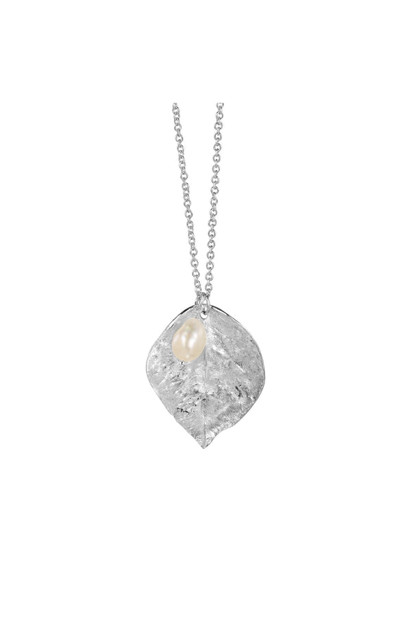 Carraig Donn Leaf Pendant with Baroque Pearl