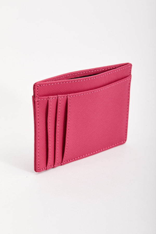 Carraig Donn Leather Card Holder in Fuchsia