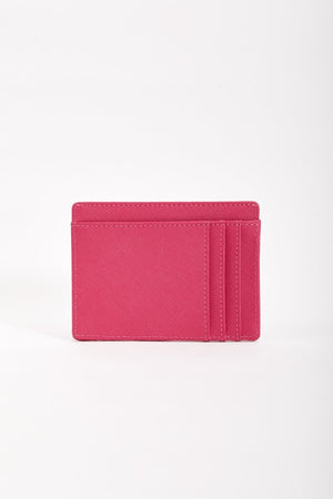 Carraig Donn Leather Card Holder in Fuchsia