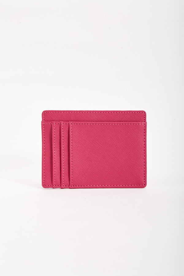 Carraig Donn Leather Card Holder in Fuchsia