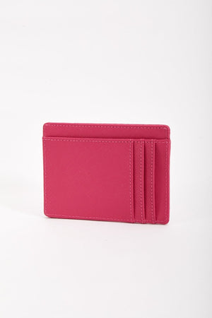 Carraig Donn Leather Card Holder in Fuchsia