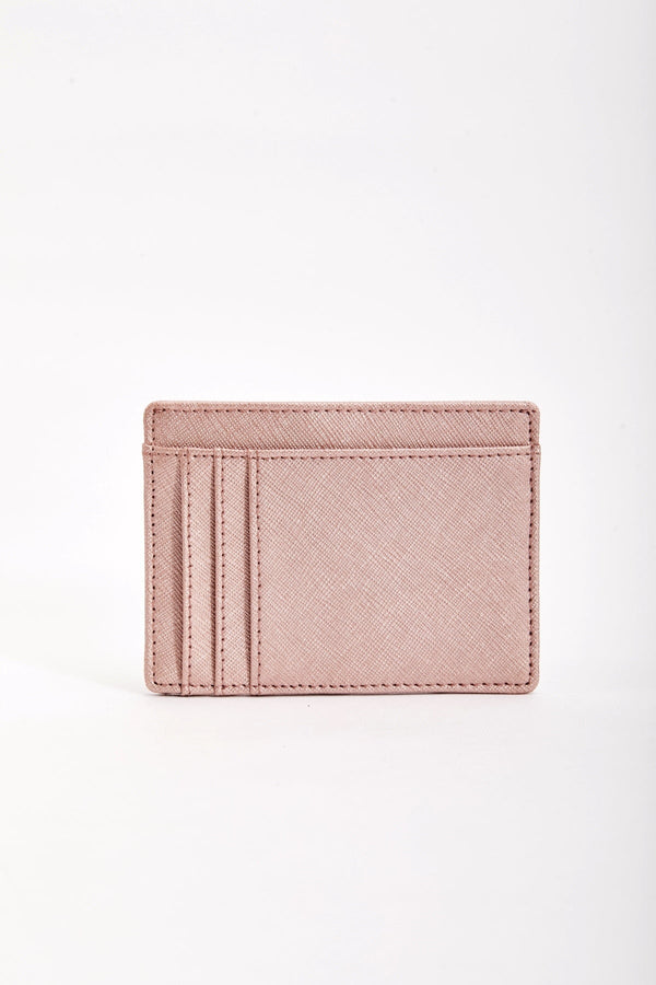 Carraig Donn Leather Card Holder in Rose Gold