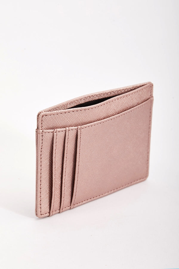 Carraig Donn Leather Card Holder in Rose Gold