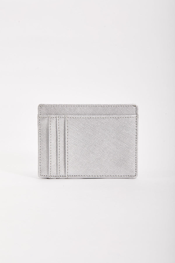Carraig Donn Leather Card Holder in Silver