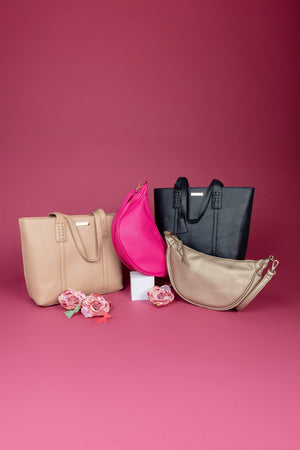 Carraig Donn Leather Look Everyday Tote in Beige