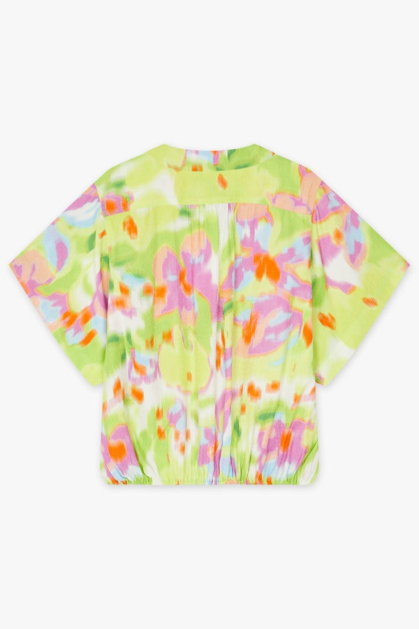 Carraig Donn Ledo Blouse in Green Print