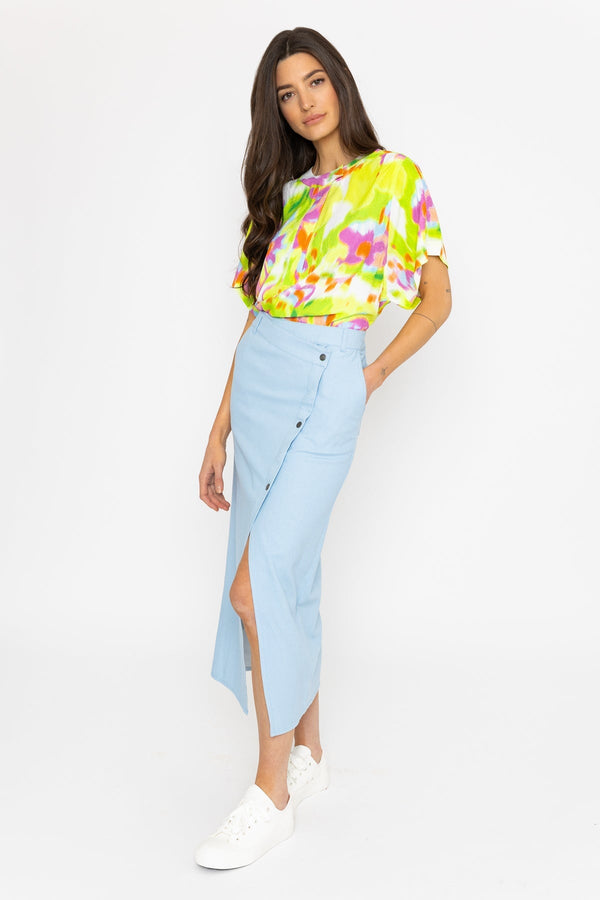 Carraig Donn Ledo Blouse in Green Print