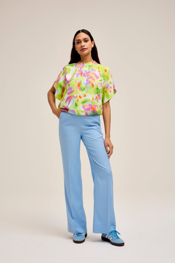 Carraig Donn Ledo Blouse in Green Print