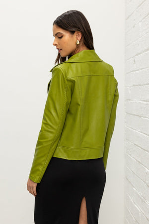 Carraig Donn Lime Green Leather Jacket