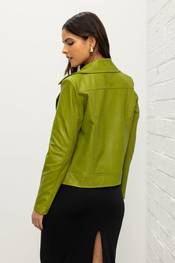Carraig Donn Lime Green Leather Jacket