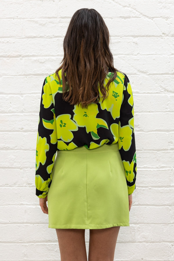 Carraig Donn Lime Green Mini Skirt