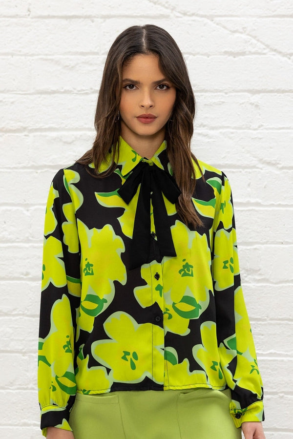 Carraig Donn Lime Green Printed Blouse