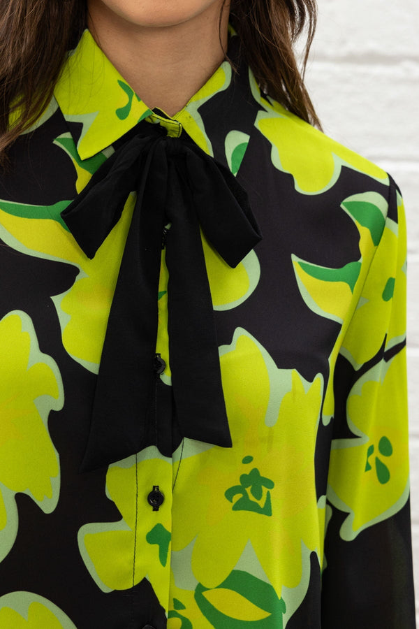Carraig Donn Lime Green Printed Blouse