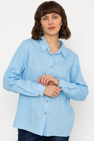 Carraig Donn Linen Like Shirt in Blue