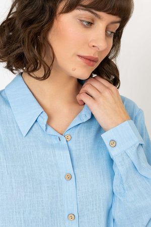 Carraig Donn Linen Like Shirt in Blue