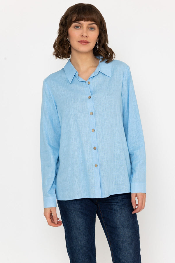 Carraig Donn Linen Like Shirt in Blue